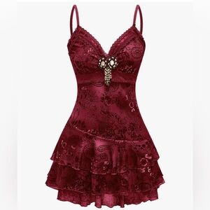 SOLD ❌ Message to reorder in any size!Elegant Burgundy Lace Chemise